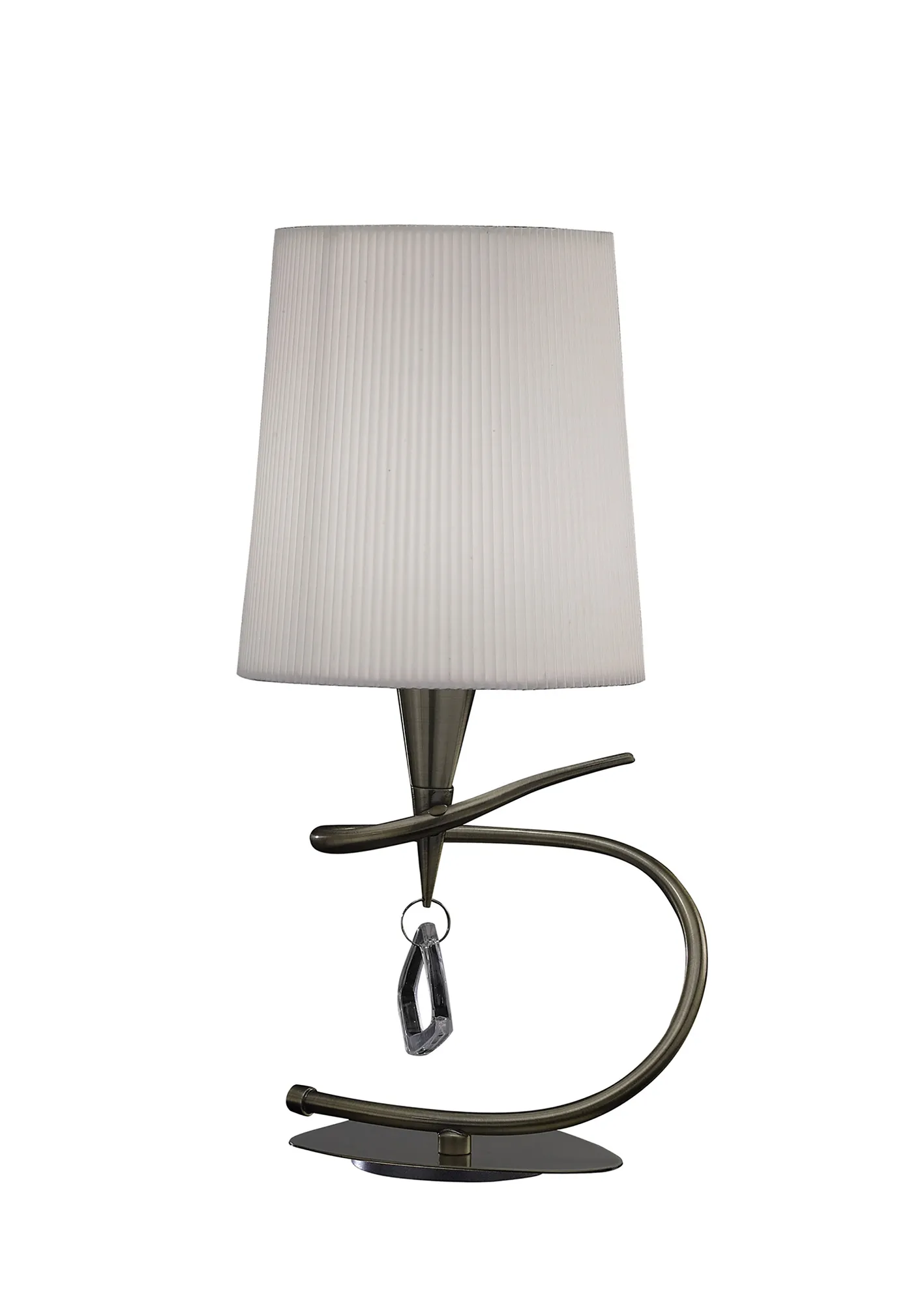 Mara Antique Brass-Ivory White Table Lamps Mantra Shaded Table Lamps